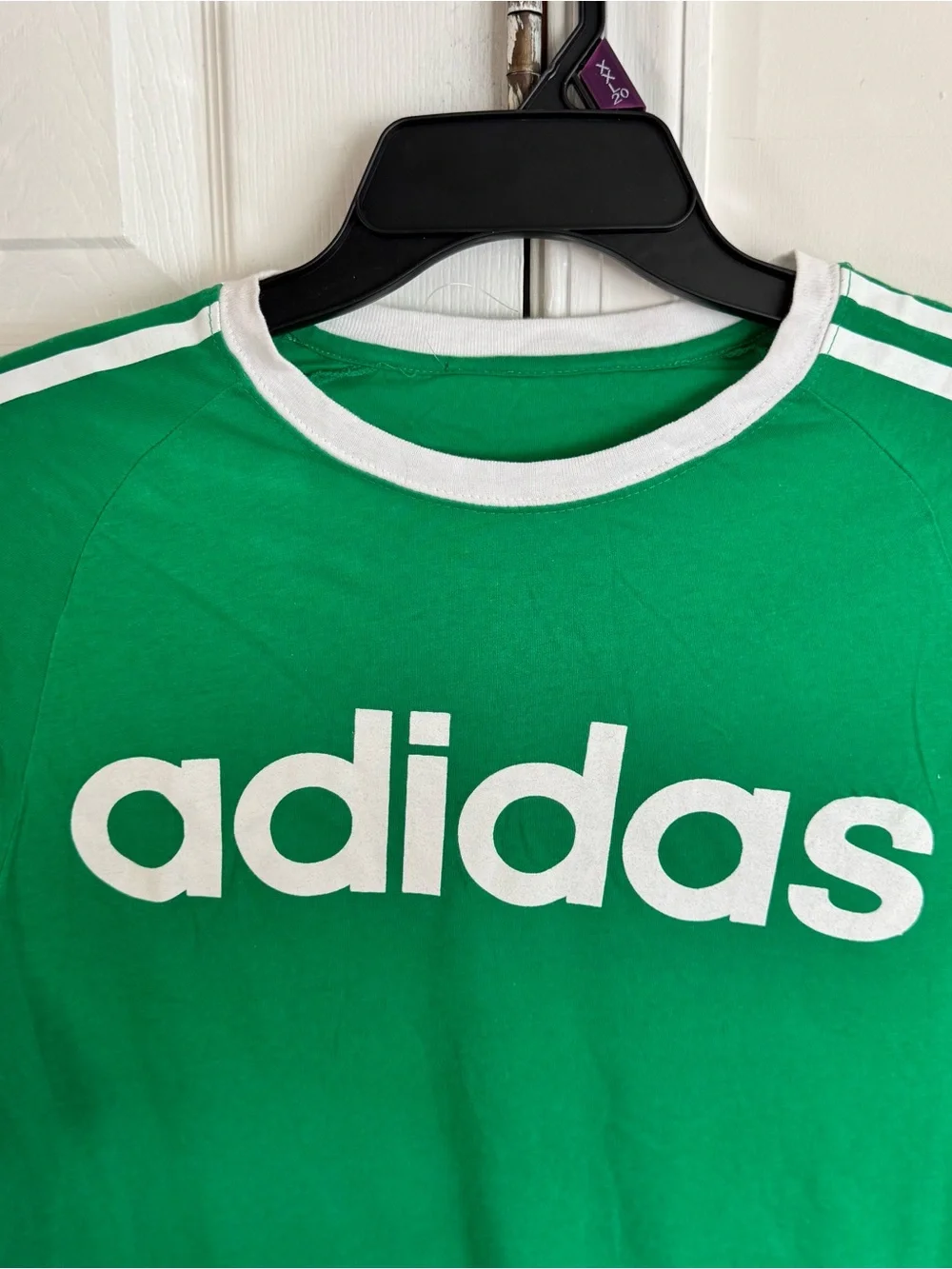 Adidas Green T-Shirt Men’s Medium Logo Tee White Stripes Cotton NWOT - Picture 5 of 10